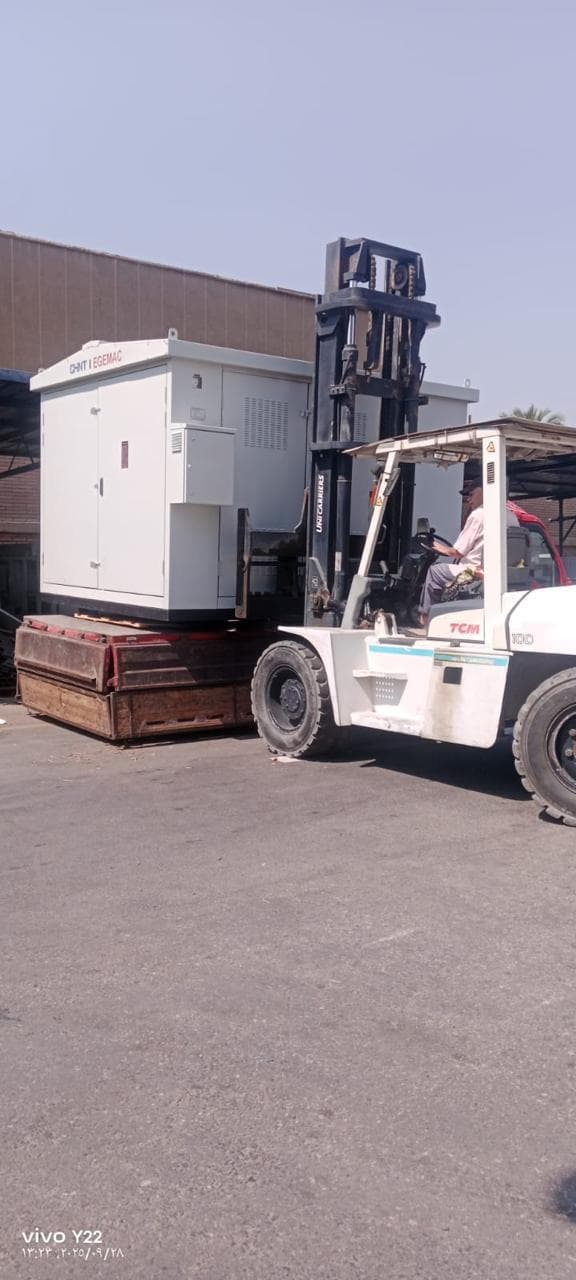 Kiosk being moved by forklift