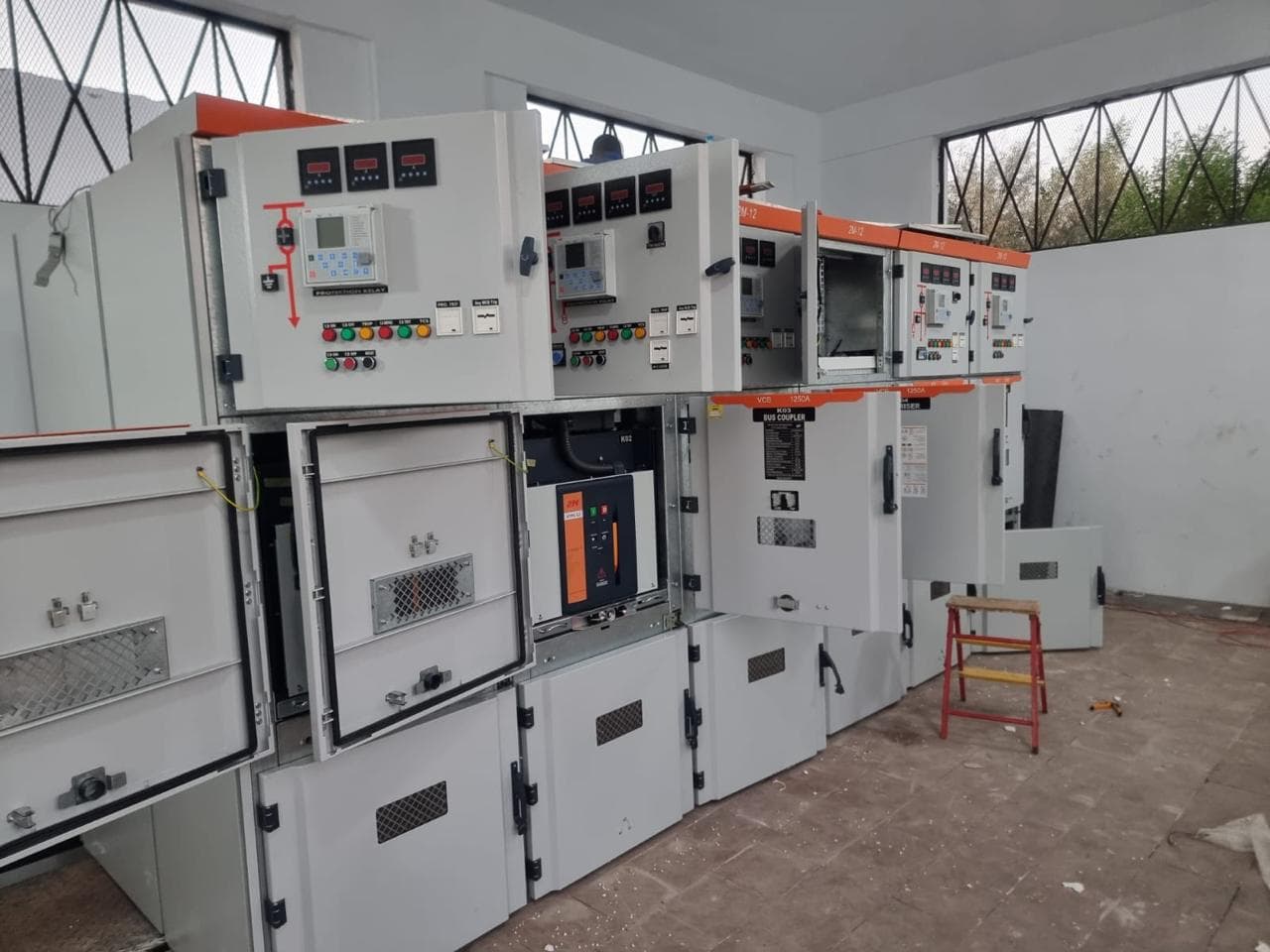 Electrical panels close up